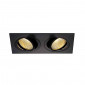 KIT TRIA 2 LED CARRE noir 2x6W 2700K 38° alim et clips ressorts inclus|Spot|Lampe Avenue