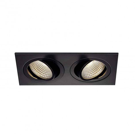KIT TRIA 2 LED CARRE noir 2x6W 3000K 38° alim et clips ressorts inclus|Spot|Lampe Avenue