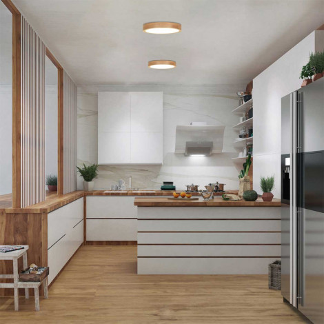 Plafonnier cylindrique en bois|Plafonnier|Lampe Avenue
