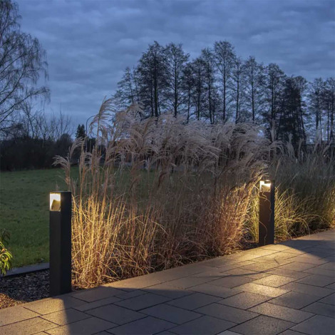 LOGS 70 borne carrée anthracite 6W LED blanc chaud|Exterieur|Lampe Avenue