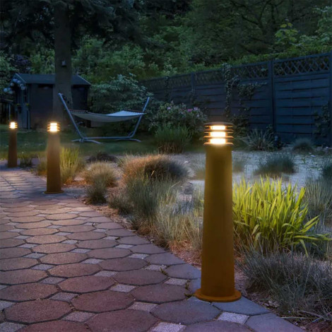 RUSTY 70 LED ROND borne fonte rouillée LED 3000K IP55|Exterieur|Lampe Avenue RUSTY 70 LED ROND borne fonte rouillée LED 3000K IP55|Exterieur|Lampe Avenue