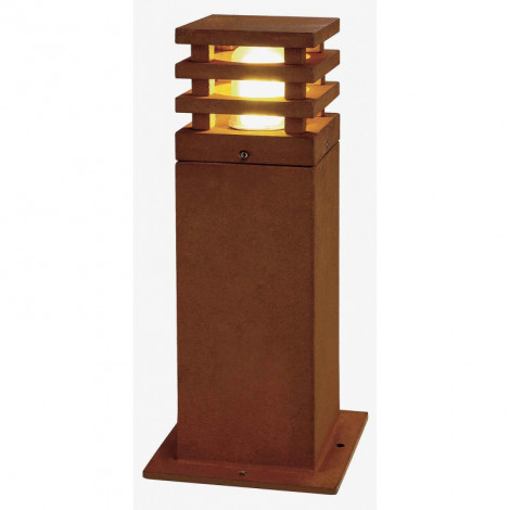 RUSTY CARRE 40 borne fonte rouillée E27 éco énergie max 11W IP55|Exterieur|Lampe Avenue