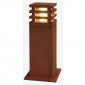 RUSTY CARRE 40 borne fonte rouillée E27 éco énergie max 11W IP55|Exterieur|Lampe Avenue
