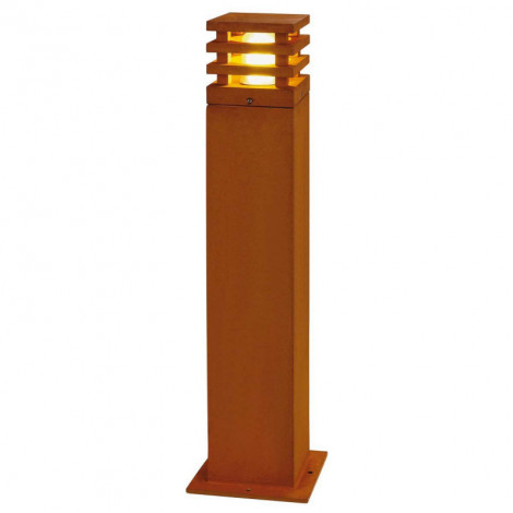 RUSTY LED 70 CARRE borne fonte rouillée LED 3000K IP55|Exterieur|Lampe Avenue