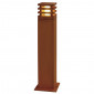 RUSTY CARRE 70 borne fonte rouillée E27 éco énergie max 11W IP55|Exterieur|Lampe Avenue