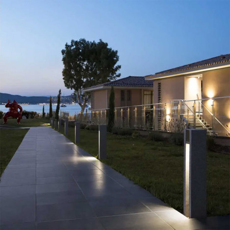 ARROCK SLOT GU10 borne carrée granit poivre & sel GU10 max 4W LED|Exterieur|Lampe Avenue