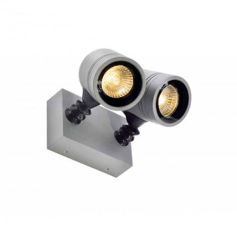 MYRA WALL SPOT 2 applique gris argent 2xGU10 max 2x50W IP55|Exterieur|Lampe Avenue