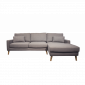 Canapé d'angle droit structure en bois et revêtement gris - GRIZZLY|Canape|Meuble et moi