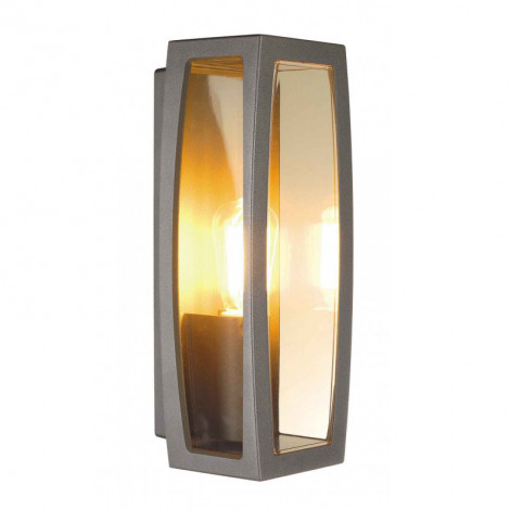 MERIDIAN BOX 2 applique anthracite E27 max 25W plastique transparent|Exterieur|Lampe Avenue
