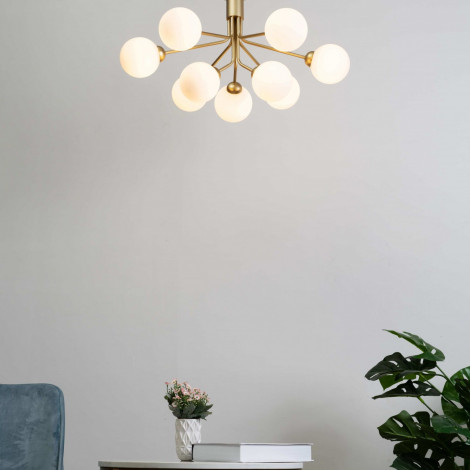 Lustre élégant doré à 9 boules - Audrey|Plafonnier|Kosilum
