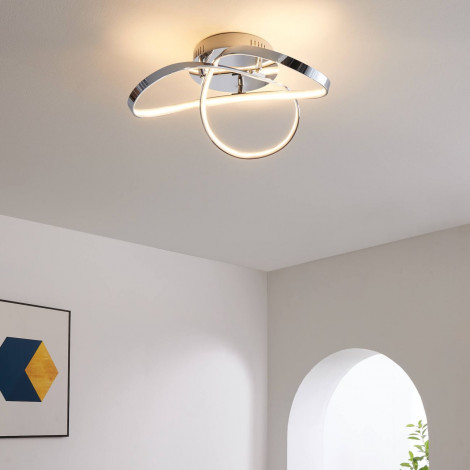 Plafonnier LED design 3 boucles chromé - Acht|Plafonnier|Kosilum