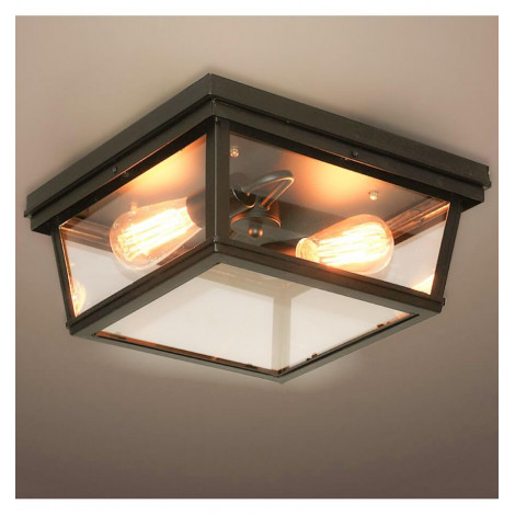 Plafonnier Noir Design avec Vitres en Verre - Velia|Plafonnier|Kosilum
