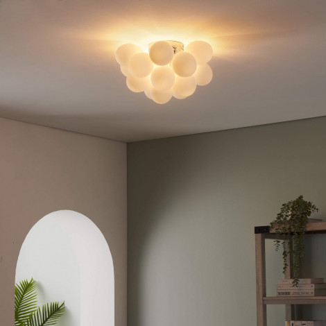 Plafonnier design grappe de 17 verres blancs - Bartali|Plafonnier|Kosilum