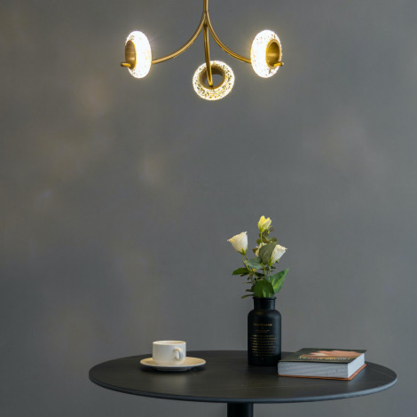 Plafonnier prestige en verre triple éclairage LED - Cassandra|Plafonnier|Kosilum