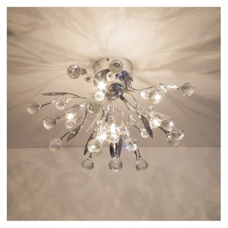 Plafonnier cristal chromé 6 lumières - Steinbach|Plafonnier|Kosilum
