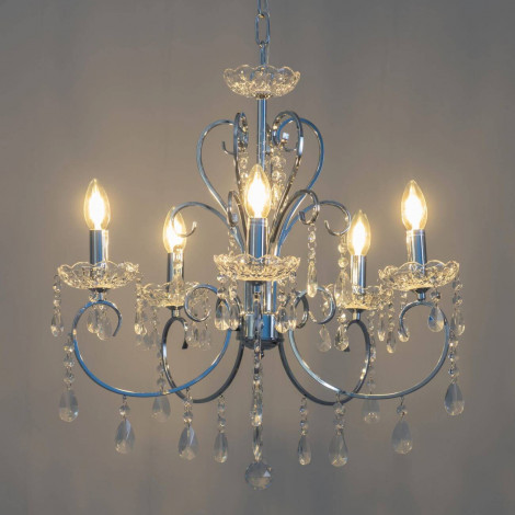 Lustre cristal argent - Pavia|Lustre|Kosilum Lustre cristal argent - Pavia|Lustre|Kosilum