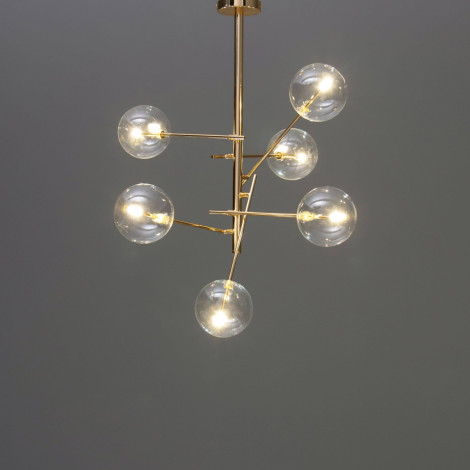 Suspension à bras dorés et sphères transparentes - Zag|Lustre|Kosilum Suspension à bras dorés et sphères transparentes - Zag|Lustre|Kosilum