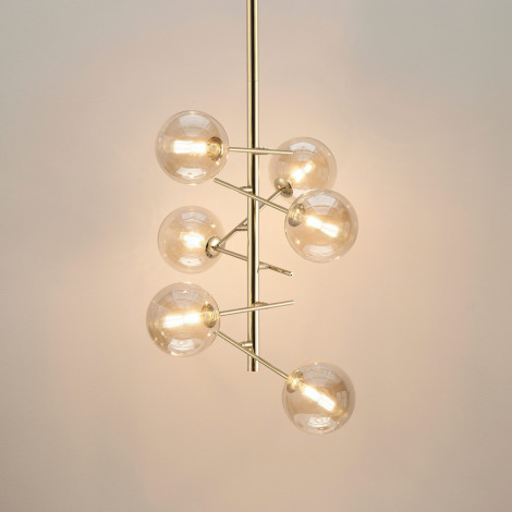 Suspension design multi sphères ambrées - Onolia|Lustre|Kosilum Suspension design multi sphères ambrées - Onolia|Lustre|Kosilum