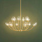 Lustre doré 12 tulipes de verre - Lucciana|Lustre|Kosilum