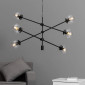Suspension à trois tiges métal noir et sphères de verre - Sagitta|Lustre|Kosilum Suspension à trois tiges métal noir et sphères de verre - Sagitta|Lustre|Kosilum