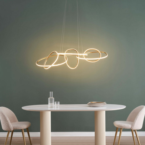 Grande suspension dorée LED ultra design - Marilia|Lustre|Kosilum