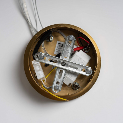 Grande suspension LED en cristal et anneau doré - Calazzotto|Lustre|Kosilum