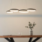 Suspension LED 4 cercles en métal noir - Newton|Lustre|Kosilum Suspension LED 4 cercles en métal noir - Newton|Lustre|Kosilum