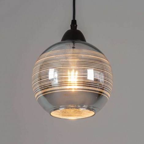 Suspension ronde abat-jour verre et chrome - Metropolis|Suspensions|Kosilum