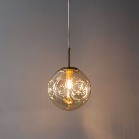 Suspension contemporaine à fossettes en verre ambré - Nourot|Suspensions|Kosilum Suspension contemporaine à fossettes en verre ambré - Nourot|Suspensions|Kosilum
