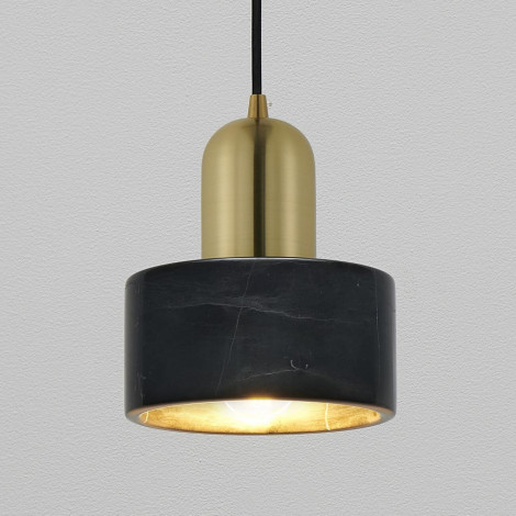 Suspension cylindrique marbre noir et métal doré - Meryl|Suspensions|Kosilum