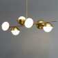 Grande suspension horizontale 6 boules en verre métal laiton - Vania|Suspensions|Kosilum