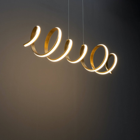 Suspension aérienne torsadée dorée LED - Millenium|Suspensions|Kosilum