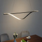 Longue suspension longiligne vague LED noire - Hilda|Suspensions|Kosilum
