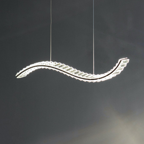 Longue suspension LED barre ondulée - Agosta|Suspensions|Kosilum
