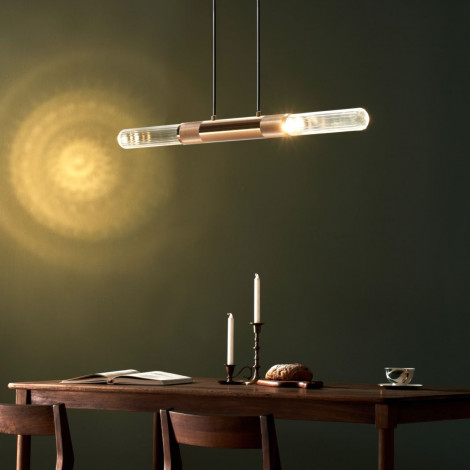 Suspension tendance verre et métal doré - Hita|Suspensions|Kosilum