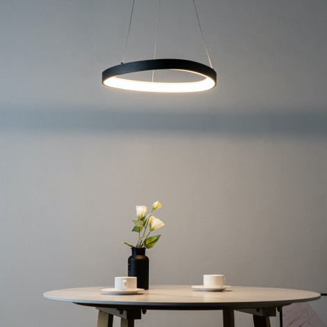 Suspension minimaliste noire LED lumière chaude - Mesiano|Suspensions|Kosilum