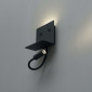 Applique noire à LED avec chargeur USB et lampe de lecture - Viola|Appliques murales|Kosilum