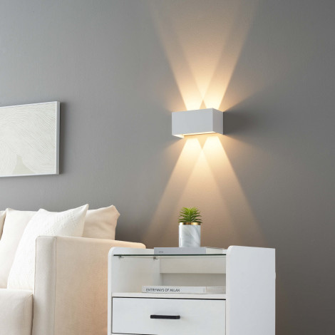 Applique blanche LED design double - IP54 dimmable - Cubic|Appliques murales|Kosilum Applique blanche LED design double - IP54 dimmable - Cubic|Appliques murales|Kosilum