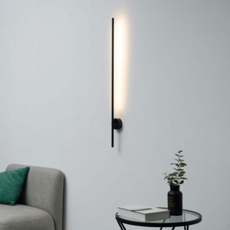 Applique longiligne noire lumière indirecte LED - Mandal|Appliques murales|Kosilum