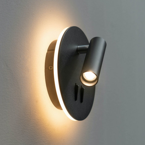 Liseuse tendance double LED et interrupteur - noir - Bilbao|Appliques murales|Kosilum Liseuse tendance double LED et interrupteur - noir - Bilbao|Appliques murales|Kosilum