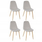 Lot de 4 Chaises Design "Roka" 85cm Gris Clair|Chaise|Paris Prix