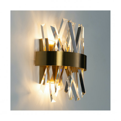 Applique murale luxe en cristal et métal doré - Ivanna|Appliques murales|Kosilum