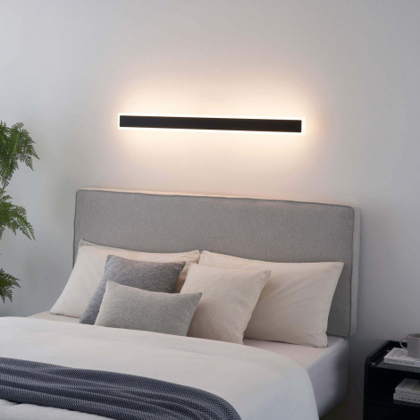 Longue applique noire 103 cm en aluminium IP54 - Mattea|Appliques murales|Kosilum