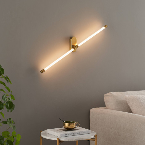 Applique murale longiligne néon LED laiton - Natys|Appliques murales|Kosilum