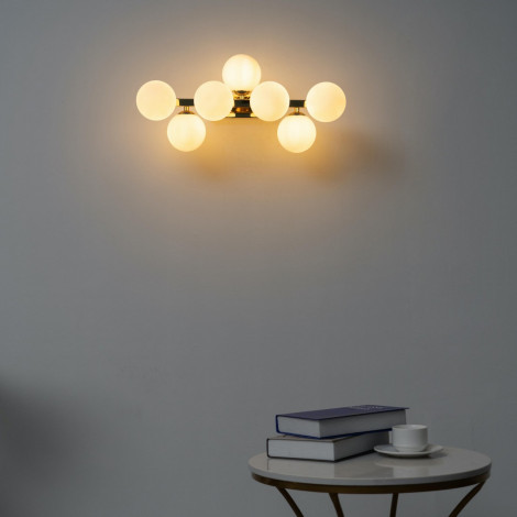 Grande applique dorée expressive avec verres blancs - Ambrosia|Appliques murales|Kosilum