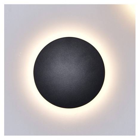 Éclairage mural noir LED D18 cm compatible avec variateur IP65 - Lunar|Appliques murales|Kosilum