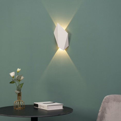 Applique blanche LED au design géométrique - Giada|Appliques murales|Kosilum