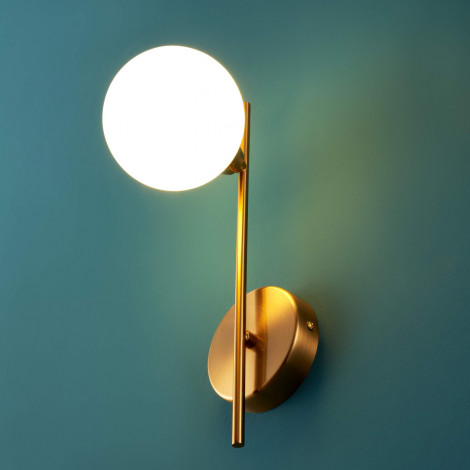 Applique murale globe en verre blanc look vintage - Neira|Appliques murales|Kosilum