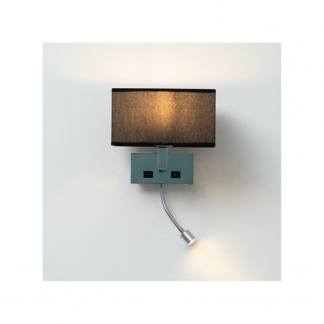 Applique murale liseuse Noire- métal/tissu Adonis|Appliques murales|Kosilum