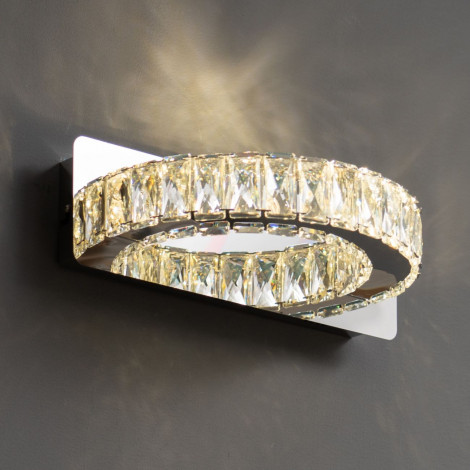 Applique LED cristal demi cercle design - Kuna|Appliques murales|Kosilum Applique LED cristal demi cercle design - Kuna|Appliques murales|Kosilum